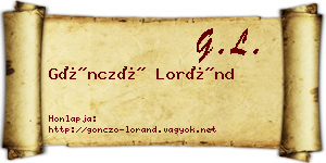 Göncző Loránd névjegykártya
